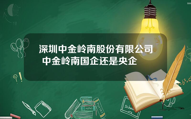 深圳中金岭南股份有限公司 中金岭南国企还是央企